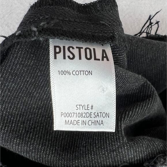 PISTOLA Nina Dress Womens Medium Washed Black Denim Long Sleeve Mini Short NEW - Picture 12 of 16